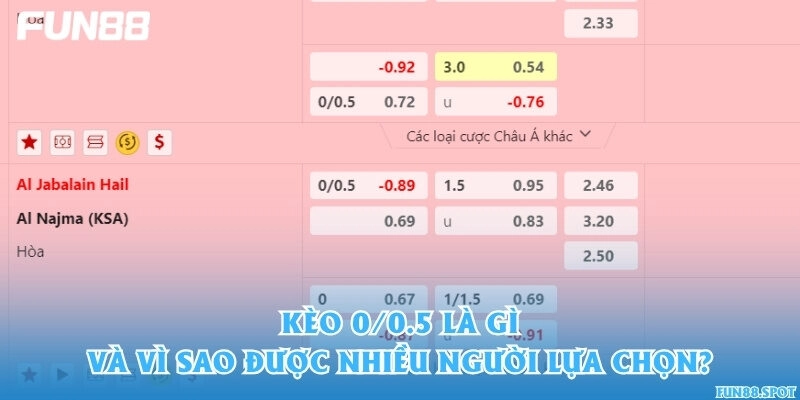 Kèo 0/0.5 là gì và vì sao được nhiều người lựa chọn?