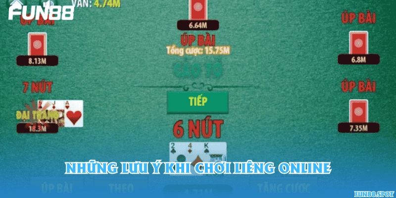 Những lưu ý khi chơi Liêng online