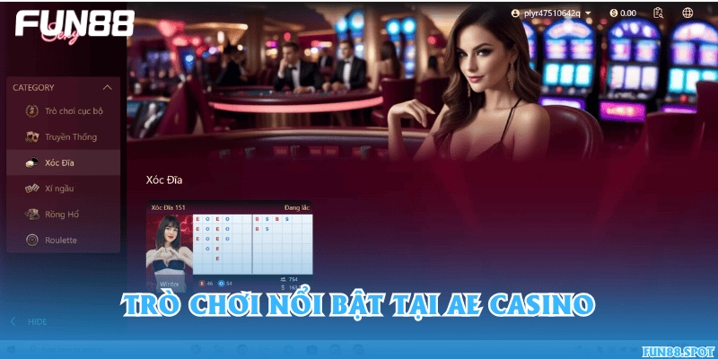 Trò chơi nổi bật tại AE Casino